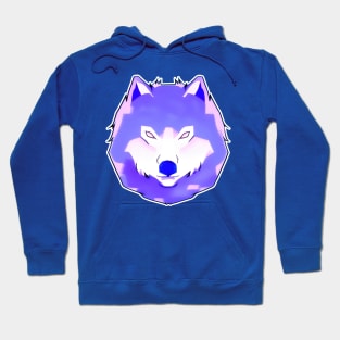 Fluffy Wolf Dog Head Portrait (MD23Ani003) Hoodie